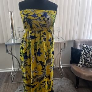 Elastic front and back tube top maxi dress